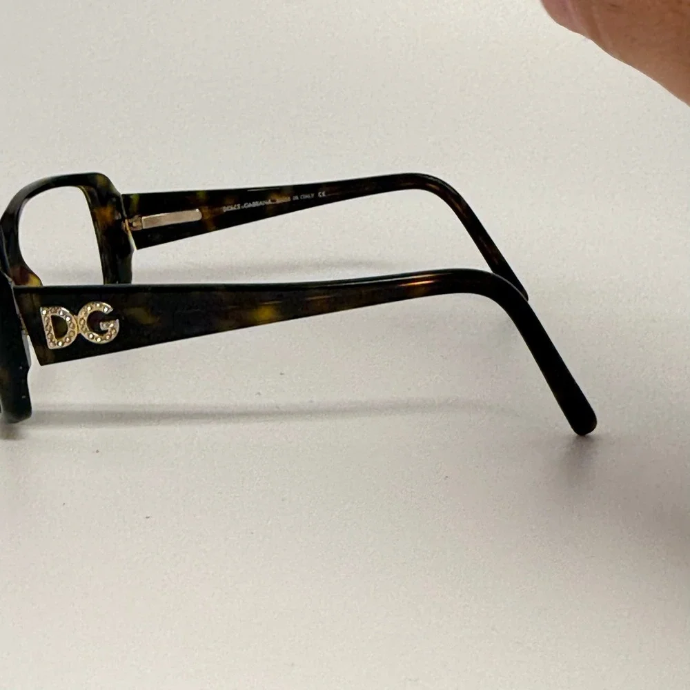 Dolce & Gabbana DG4013 B Tortoise Shell Crystal Logo Eyeglass Frames Italy 55-16